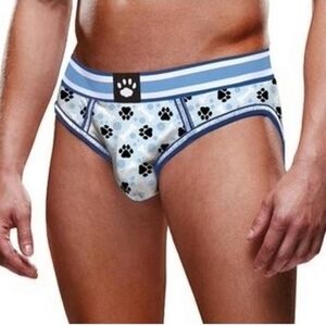 Men's Blue Paw Print Briefs